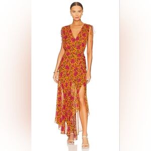 Dovima Silk Dress in Hot Orange Multi VERONICA BEARD
